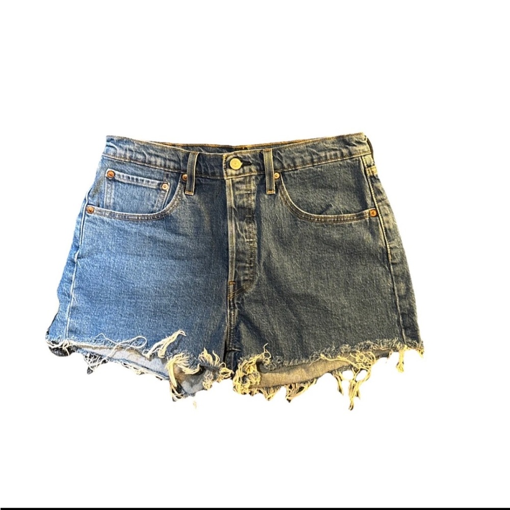 Levi's 501 High Waist Cut Off Blue Denim Jean Shorts -30 x 2.5